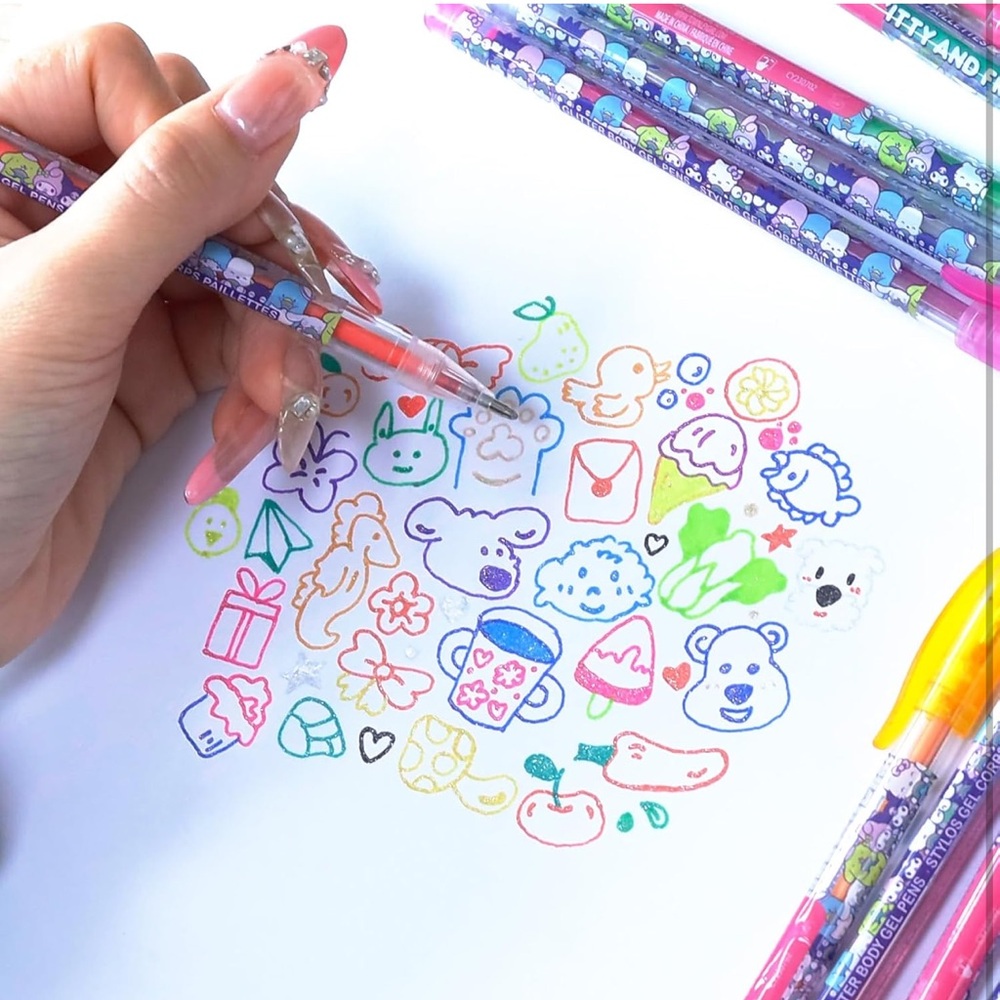 Sanrio HelloKitty and Friends 16 piece Glitter Body Gel Pens - Picture 7 of 9